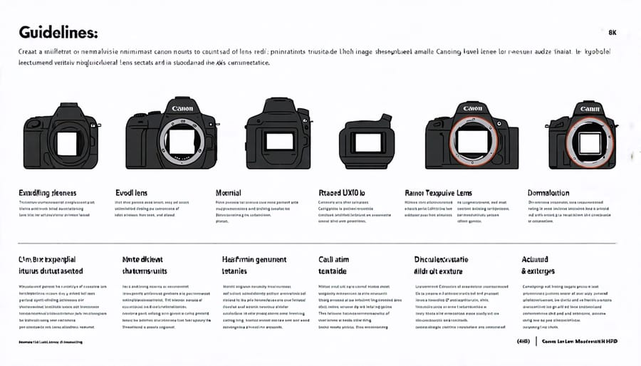 Illustrative diagram comparing Canon EF, EF-S, RF and EF-M lens mounts