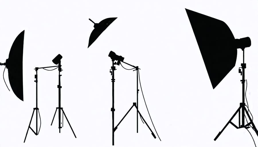 Diagram of 3 point lighting setup illustrating key light, fill light, and back light positions