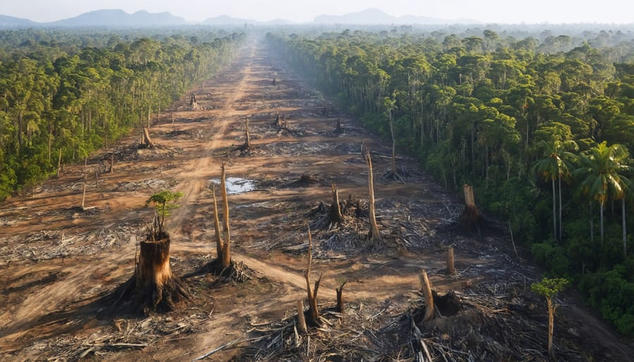 Deforestation in the Amazon rainforest, captured from above