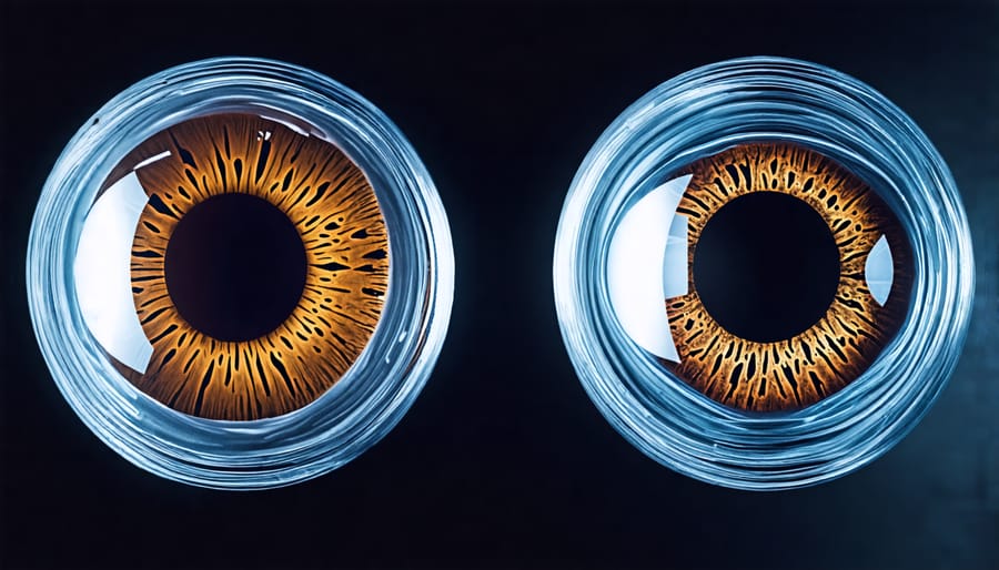 Side-by-side comparison demonstrating the enhanced visual acuity provided by bionic lens implants