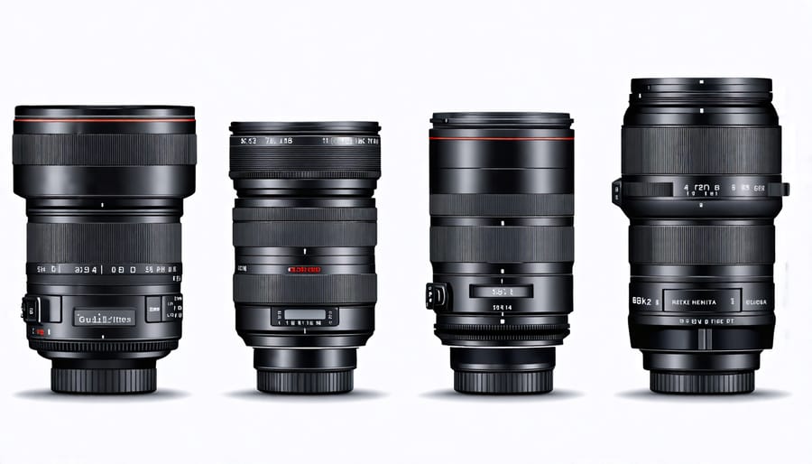 Various camera lenses showcasing compatibility with different camera systems