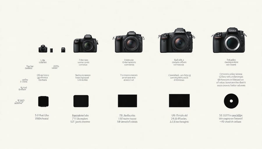 Illustration of different camera sensor sizes and resulting fields of view