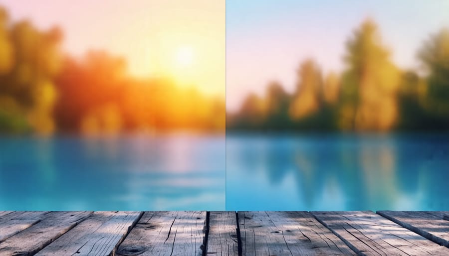 Contrasting images demonstrating the effect of aperture on depth of field