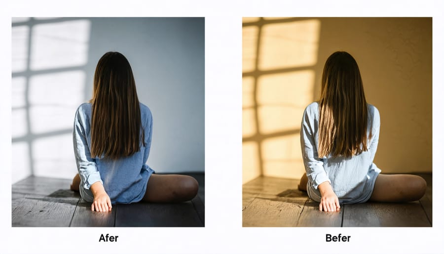 Comparison of photos demonstrating the effect of focus and exposure control