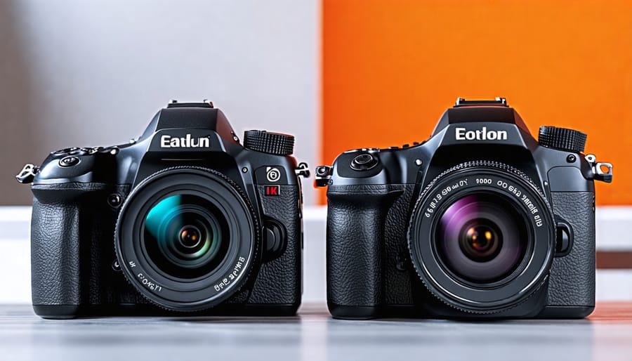 Visual comparison of a full-frame and crop sensor camera