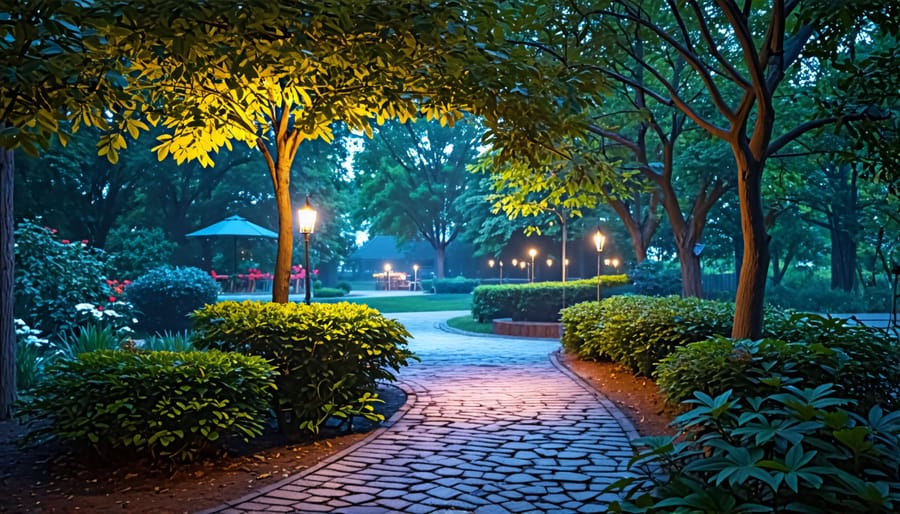 Long exposure photograph of a landscape with selective illumination from light painting with a flashlight