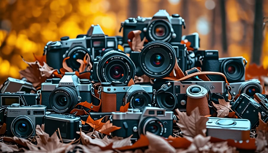 E-waste consisting of digital cameras and electronic gadgets