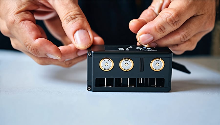 Demonstration of using rechargeable batteries in photography equipment