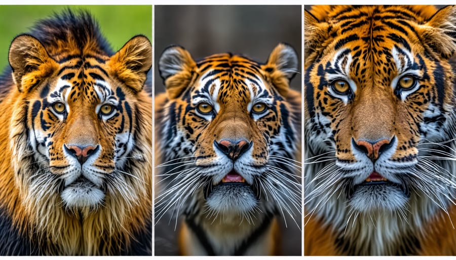 Example images demonstrating the rule of thirds in zoo animal photography