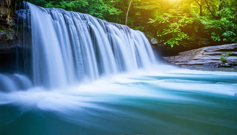 Long exposure waterfall photo with silky water effect