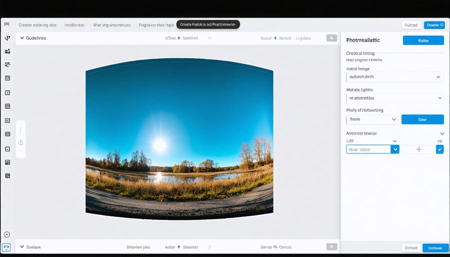 360 photography software user interface screenshot showcasing important editing tools