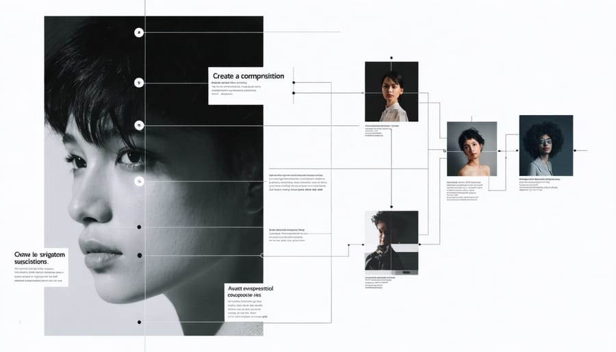 Visual representation of AI-assisted photo composition