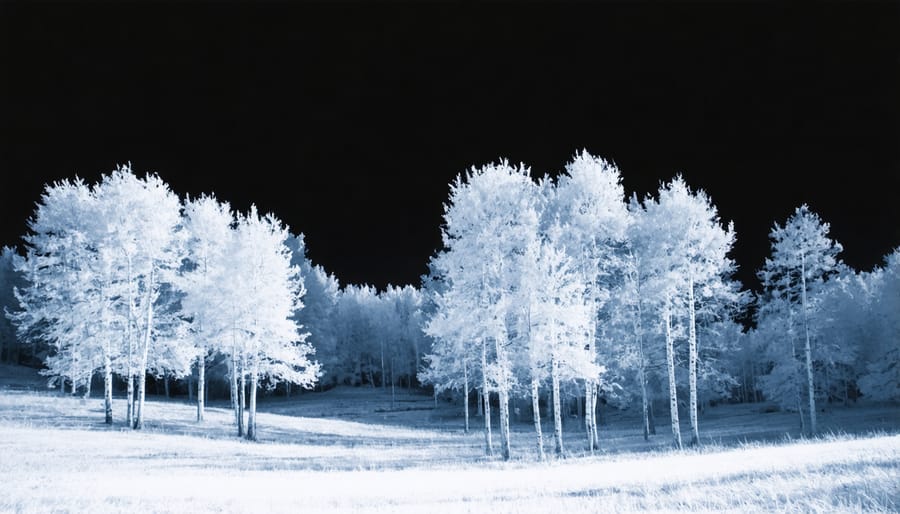 Surreal landscape photograph captured with infrared photography technique