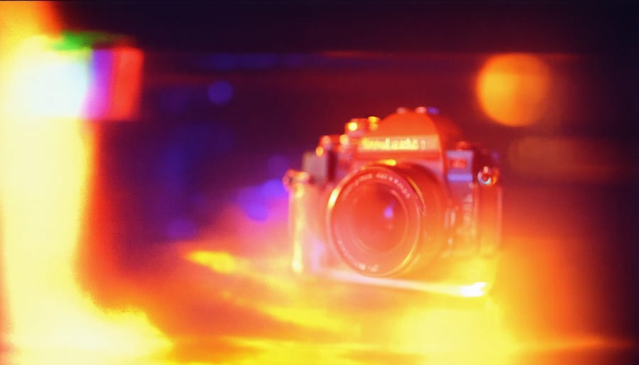 Example of an image with light leaks and flares created using a vintage camera