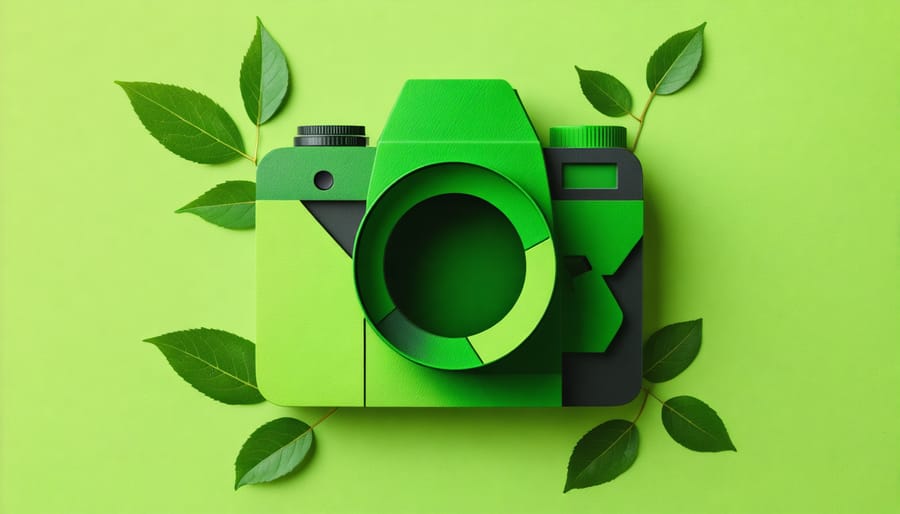 Conceptual representation of sustainable and eco-friendly photography practices