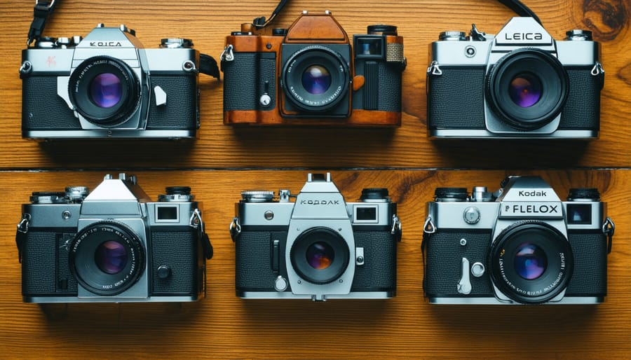 Collection of classic vintage cameras showcasing various models and formats