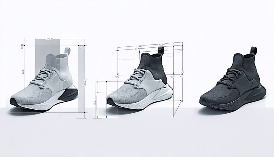 3D product photography demonstration showing interactive view of footwear in augmented reality