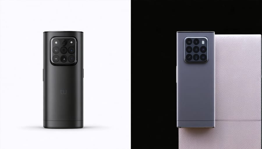 Before and after comparison of a product photo showing AI enhancement improvements