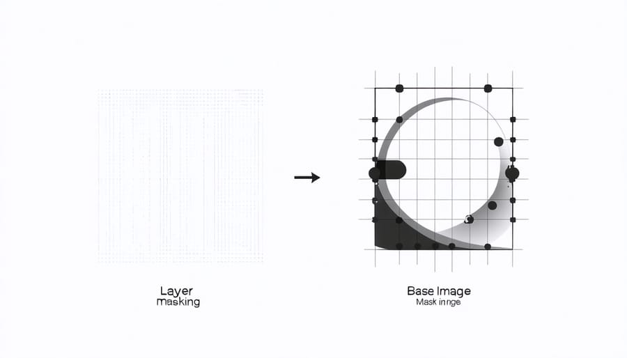 Step-by-step breakdown of a photo composite using layer masking techniques