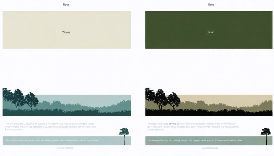 Before and after composition examples showing rule of thirds in landscape photography