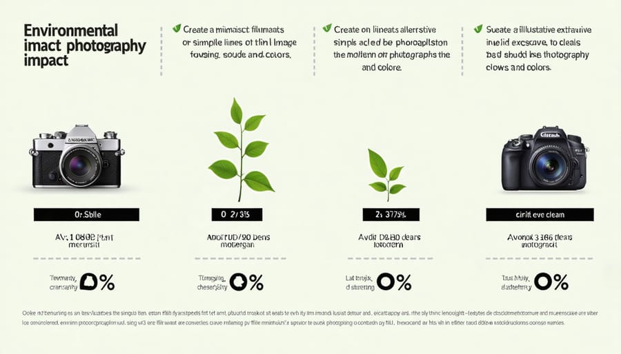 Visual chart comparing environmental footprints of digital versus film photography processes