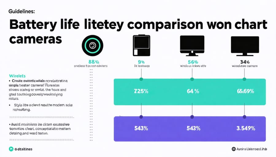 Graph showing battery performance results for different wireless cameras