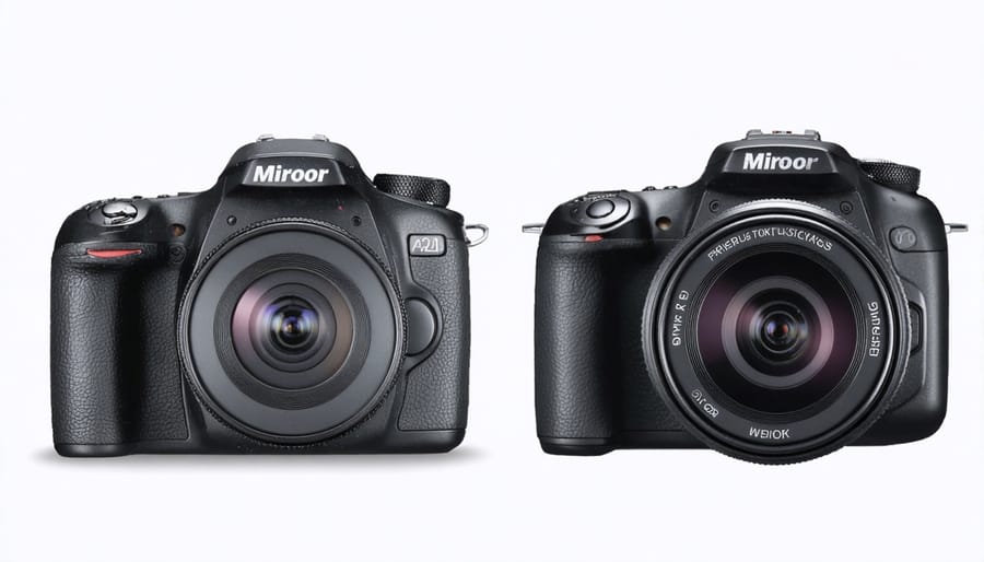 Three different types of cameras displayed showing size and feature differences