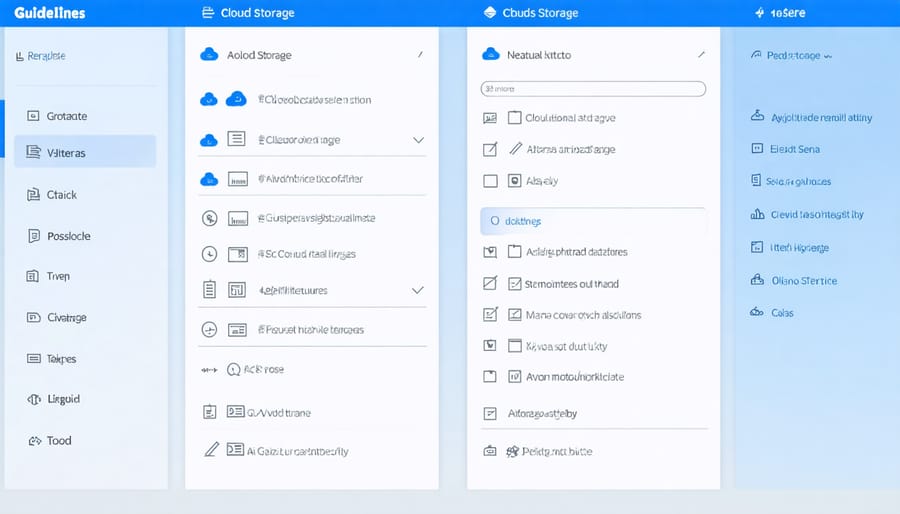 Side-by-side comparison of different cloud storage services for photographers