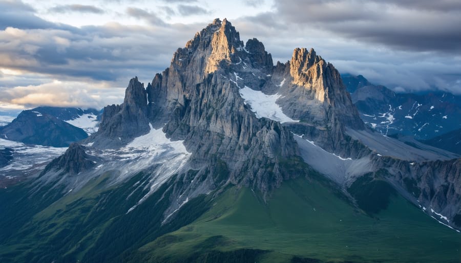 Drone photograph showing composition techniques in mountain landscape photography