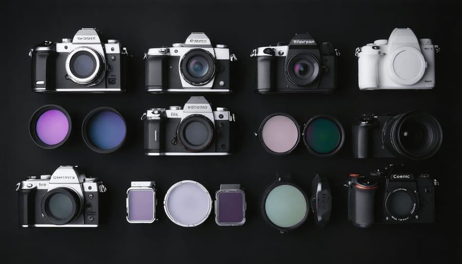 Display of IR photography equipment including modified cameras, filters, and conversion examples