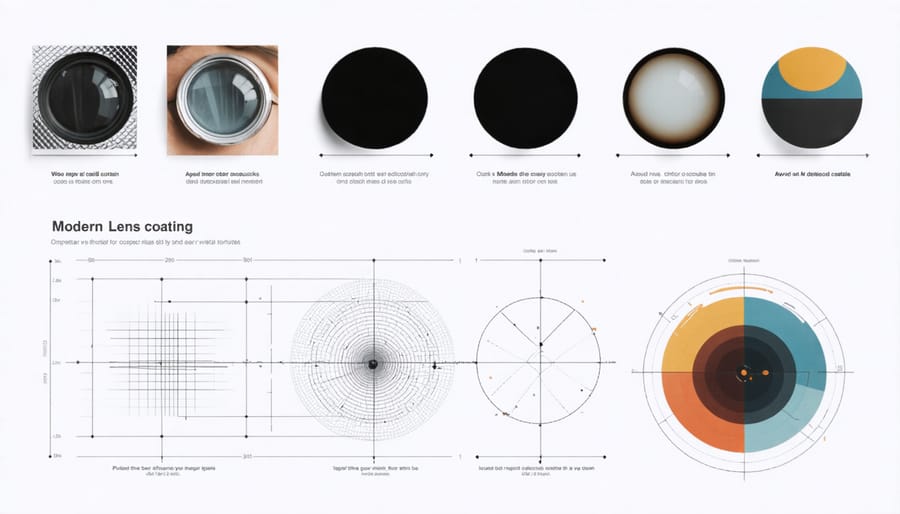 Illustration showing how anti-reflective coatings are applied to camera lens elements