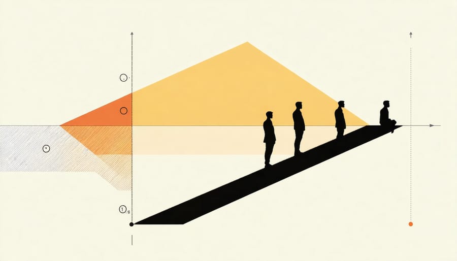 Illustration demonstrating how telephoto lenses compress the apparent distance between foreground and background objects