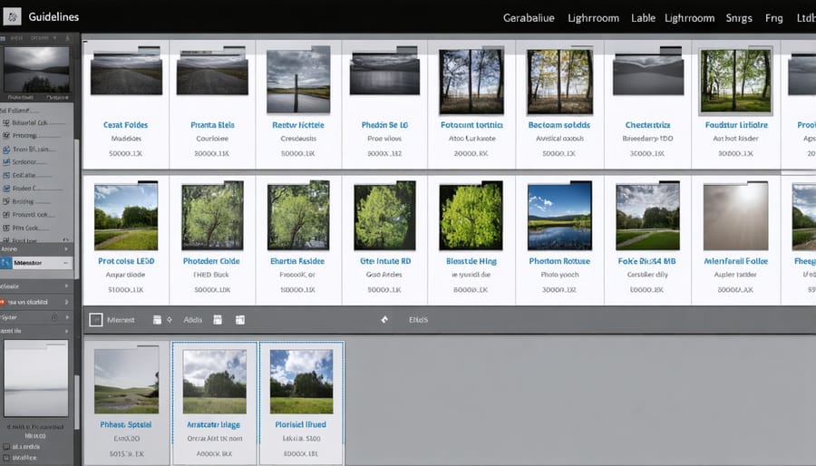 Example of an organized photo editing workspace in Adobe Lightroom