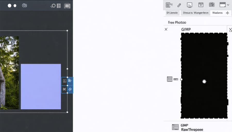 Interface comparison of popular free photo editing software options