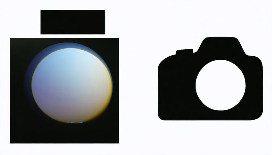 Size comparison between smartphone camera sensors and a full-frame DSLR sensor