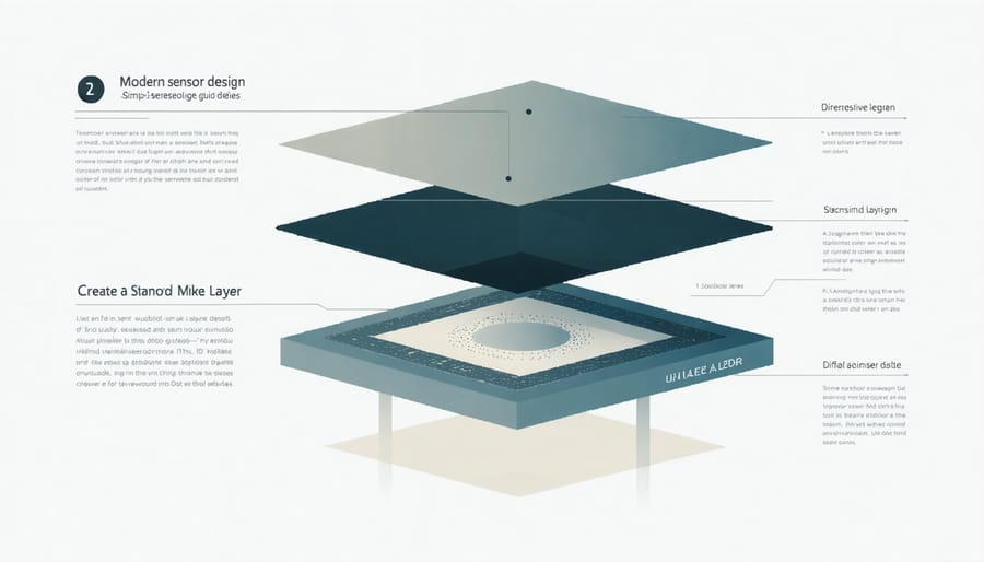 Technical illustration showing the layers and components of a stacked camera sensor design